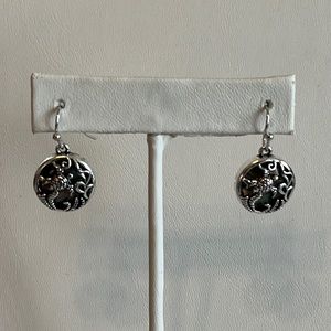 Silver Tone Turtle Earrings